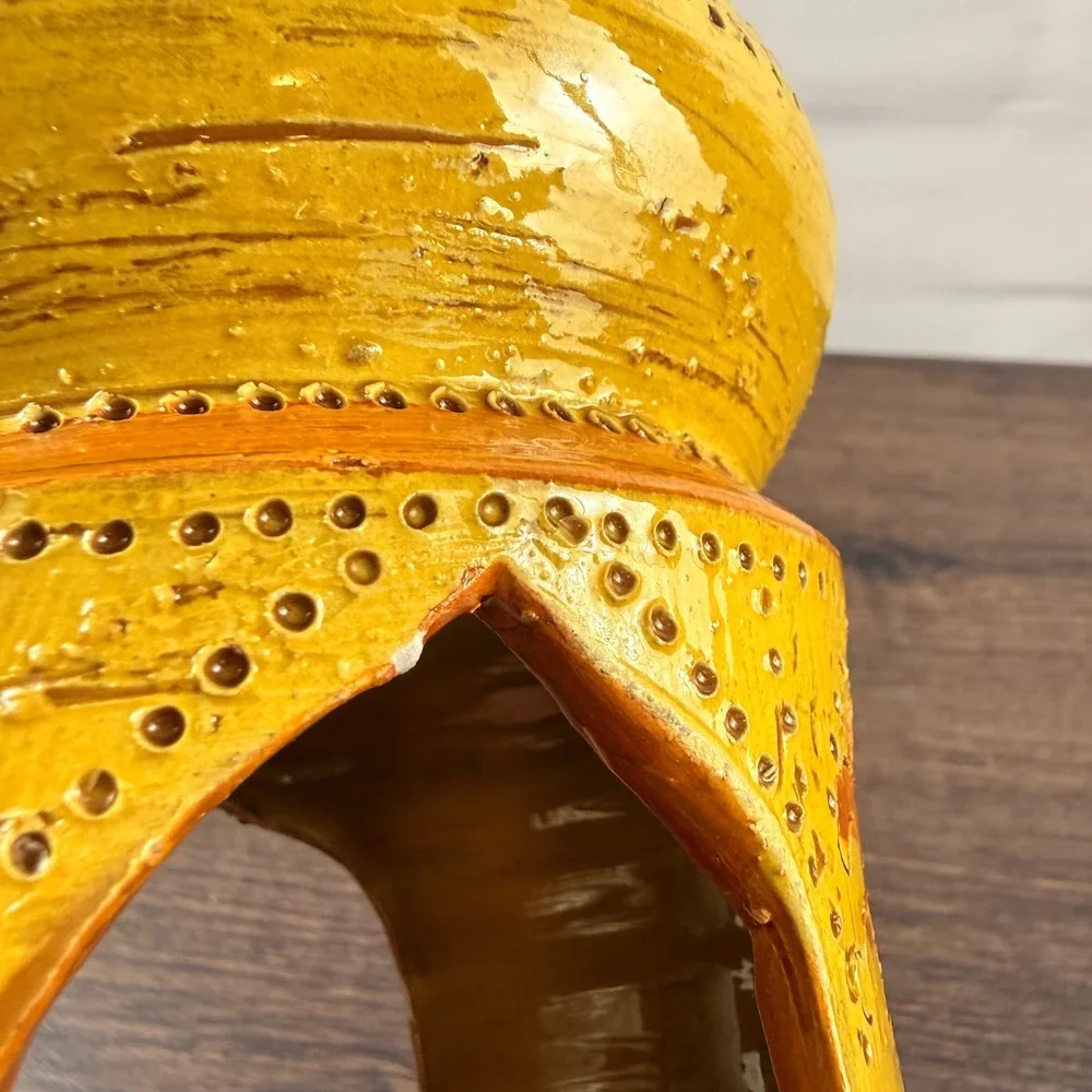 Bitossi Liberty Candle Holder Yellow Italian Pottery Rosenthal Netter